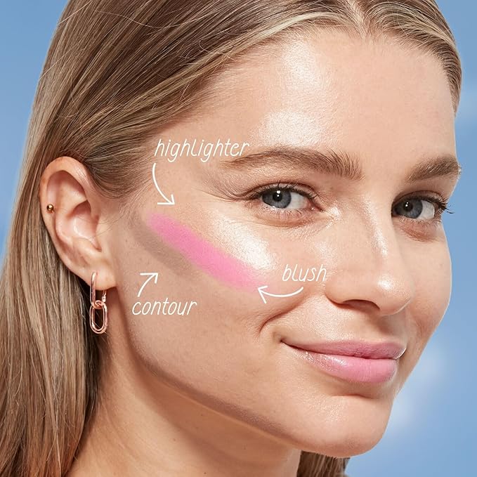 CoverGirl Trublend Skin Enhancer Highlighter Balm Stick, 320 Rose Beam, Highlighter, Vegan Formula, Easy to Use, Glides on Effortlessly, Non-Greasy, Doesn't Crease, 0.21oz