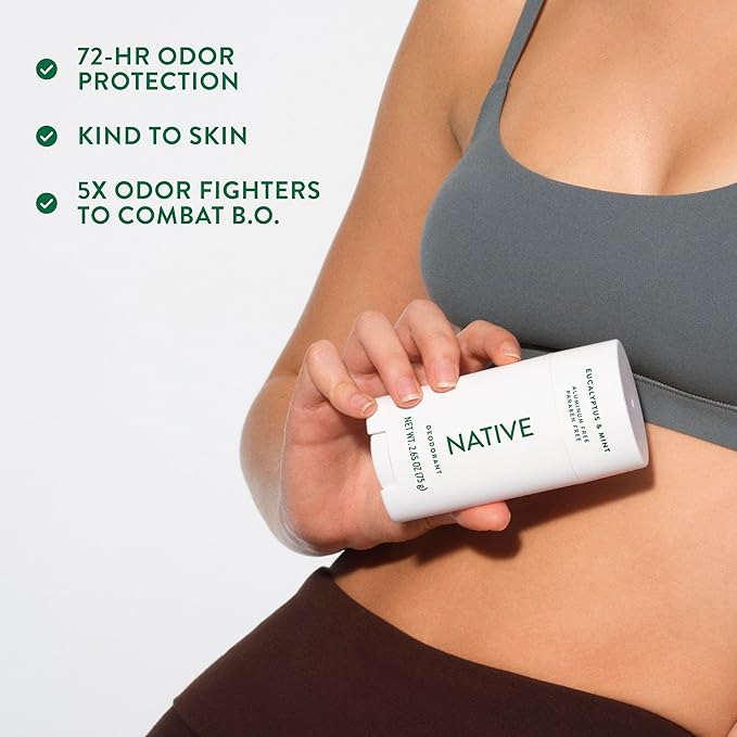 Native Deodorant | Natural Deodorant for Men, Aluminum Free with Baking Soda, Coconut Oil and Shea Butter | Eucalyptus & Mint