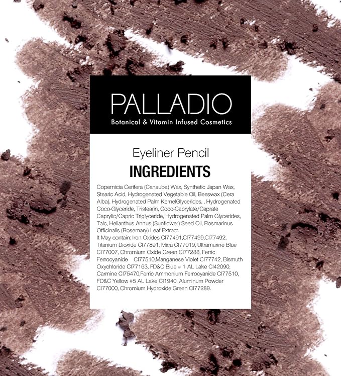 Palladio Wooden Eyeliner Pencil, Thin Pencil Shape, Easy Application, Firm yet Smooth Formula, Perfectly Outlined Eyes, Contour and Line, Long Lasting, Rich Pigment, Dark Brown