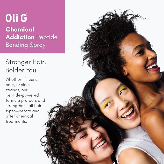 Oli G Chemical Addiction Peptide Bonding Spray 4oz / 118 ml – Bond-Repair Leave-In for Damaged & Color-Treated Hair – Peptide Complex + Amino Acids + Panthenol – Preps Hair for Chemical & Heat Styling