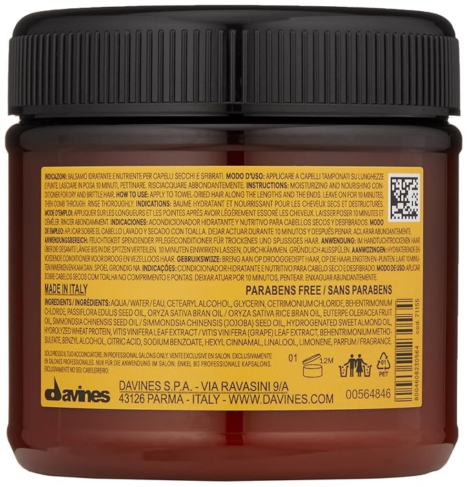 Davines Naturaltech NOURISHING Vegetarian Miracle Conditioner, Moisturize And Hydrate Brittle And Unstructured Hair, Add Softeness While Brightening, 8.84 oz.