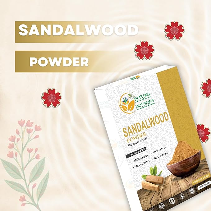Chandan Sandalwood Powder, 100 gm / 3.52 oz, Face Pack & Mask, Tilak, Auspicious Occasions, Natural Cleansing & Soothing Powder for Wrinkles