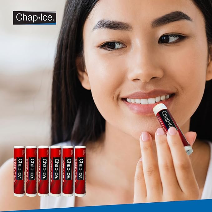 Chap-Ice Full-Stick Traditional Lip Balm with SPF - 6 count (6 Count, Cherry (SPF-4))