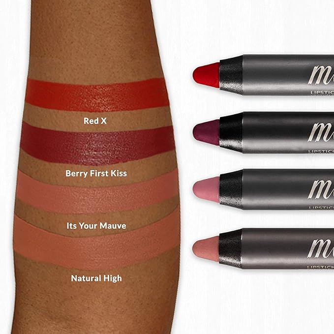 VASANTI Cosmetics Matte Crush Lipstick Pencil (Berry First Kiss - Rich Plum Berry) - Long lasting, Water resisitant & Smudge proof - High Pigmented, Soft Matte Lip Liner Makeup