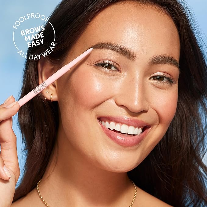 Covergirl Clean Fresh Brow Nano, 500 Medium Brown, Eyebrow Pencil, Ultra-Precise Tip, Waterproof, Transfer-Resistant, Built-In Spoolie, Vegan Formula, 0.001oz
