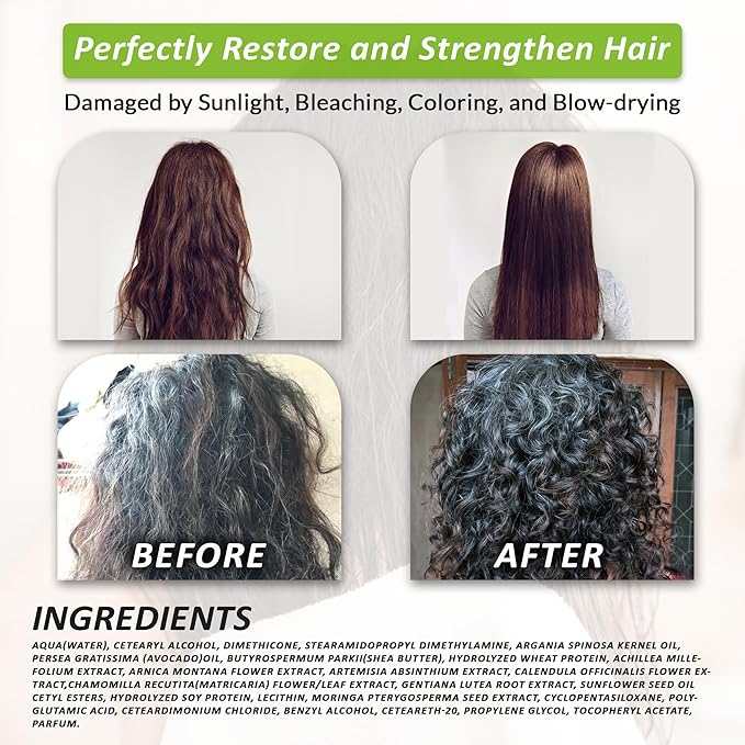 Bellahair Hydrating Collagen Hair Mask for Dry Damaged Hair and Growth - Hydrolyzed Keratin, Protein, SheaButter, Argon Oil & Botanical Extracts - Deep Repairs, Smooths & Strengthens All Hair-17Oz
