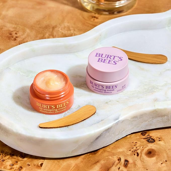 Burt’s Bees Back To School Dorm Essentials, Moonlight Orchard Lip Sleeping Mask, With Hyaluronic Acid and Squalane Moisturizer To Instantly Hydrate Lips, Overnight Lip Mask, Lip Treatment, 0.45 oz.
