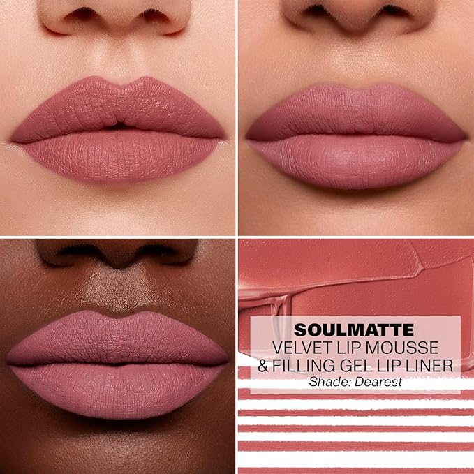 Morphe Soulmatte Filling Gel Lip Liner - Ultra Creamy Lip Liner with a Matte Formula - Defines, Contours & Reshapes Lips for a Soft Focus, Long-Lasting Finish - Dearest (0.007 oz)
