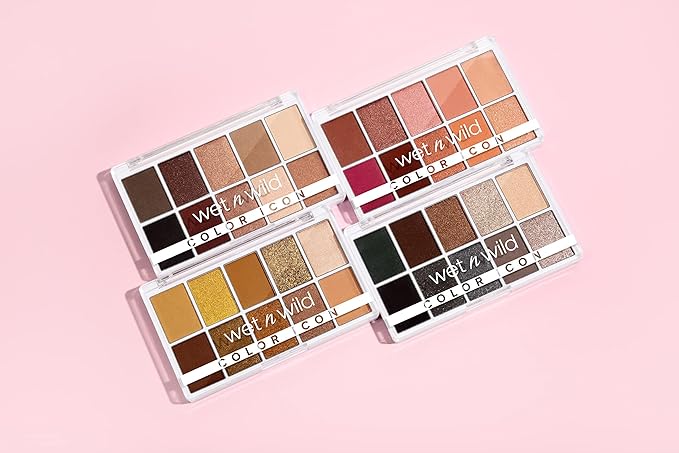 wet n wild Color Icon 10-Pan Eyeshadow Makeup Palette, Long Lasting, Shimmer, Metallic, Glittery, Matte, Rich Smooth Pigment, Cruelty Free - Pink Heart And Sol