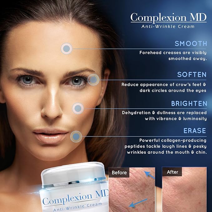 Advanced Anti-Wrinkle Cream – Clinically Tested Multi-Peptide with Hyaluronic Acid – Face Moisturizer for Skin care – Hypoallergenic for All Skin Types – 1 Ounce