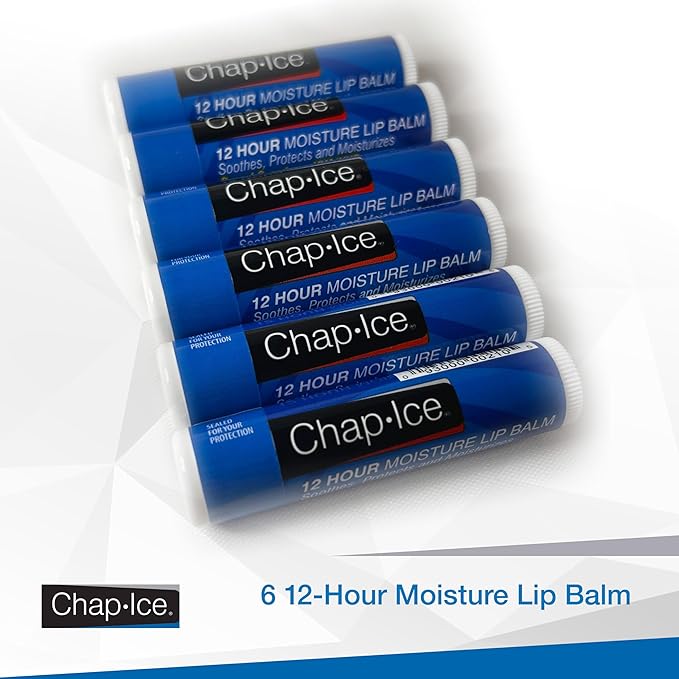 Chap-Ice Full-Stick Traditional Lip Balm with SPF - 6 count (6 Count, Moisture (SPF-15))