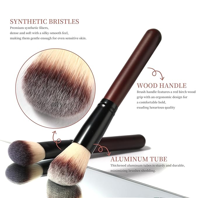 Makeup Brushes Set 26-Piece Makeup Brushes Premium Synthetic Foundation Powder Concealer Blush Eyeshadow Contour Professional Makeup Brush Set with 2 Brush Bags