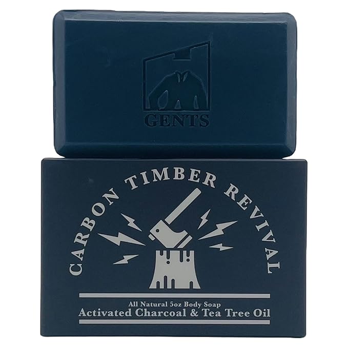 Gents Variety Men's Body Soaps - Moisturizing Bar Soap for Men, Smell Fresh and Clean, Washing Hands & Body, All Skin Types for Bath and Shower (Carbon Timber Revival)