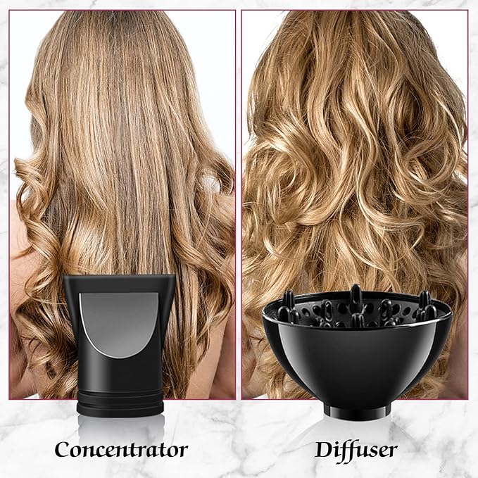 Professional Hair Dryer Ionic Blow Dryer 3500 Watt Powerful Salon Hair Dryers Ceramic Tourmaline Quick Dry Blow Dryer with AC Motor Concentrator Diffuser Attachments
