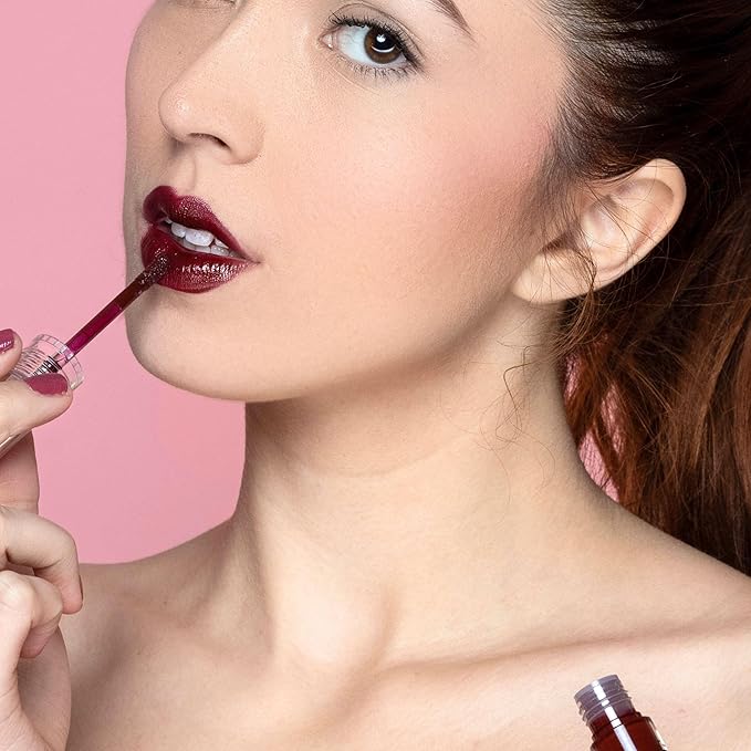 Power Gloss – Bold Merlot Vegan Lip Gloss with High Pigment, Hyaluronic Acid, Jojoba & Castor Oil for Vampy, Non-Sticky, Moisturizing Color (Merlot)