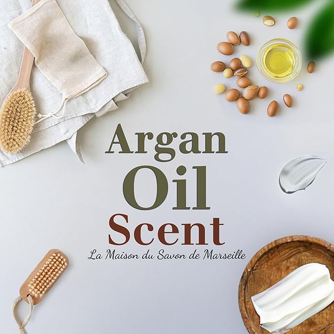 Argan Oil Soap Bars 3xPack – Enriched With Organic Shea Butter - 97% Natural Ingredients - Traditionally Made - French Milled in Provence - Gentle For Skin – 3x8.8 oz - La Maison Du Savon