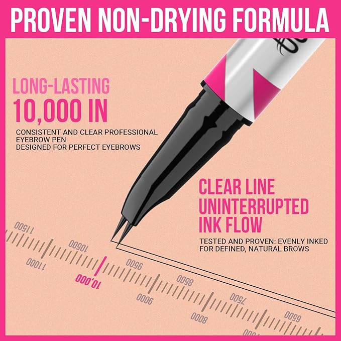 iMethod Curved Eyebrow Pen - 2-in-1 Dual-Ended Eyebrow Pencil with Curved Tip and Precise Brush-Tip, Microblading Pen for Natural Hair-Like Brows, Long Lasting, Light Brown