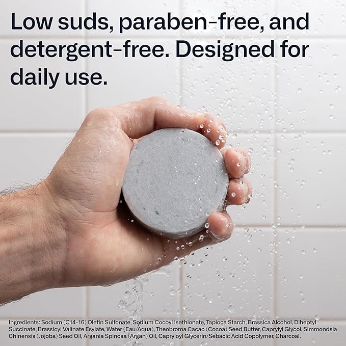 Modern Mammals Light Shampoo Bar - Gentler Wash for Better Hair, Minimalist Hair Care, Low Lather, Sensitive Scalps, No Poo, Vegan, Natural Ingredients, Fragrance-Free (2 Pack x 2.4oz Bars)