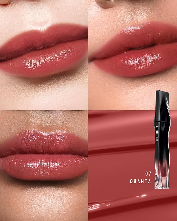 Stellar Dust Lip Stain 07 Quanta, Transfer-Proof & Smudge-Proof Lip Gloss, Orangish Red Tinted Glossy Finish, High-Pigment Vibrant Color, Hydrating Lightweight Long-Lasting Lip Makeup