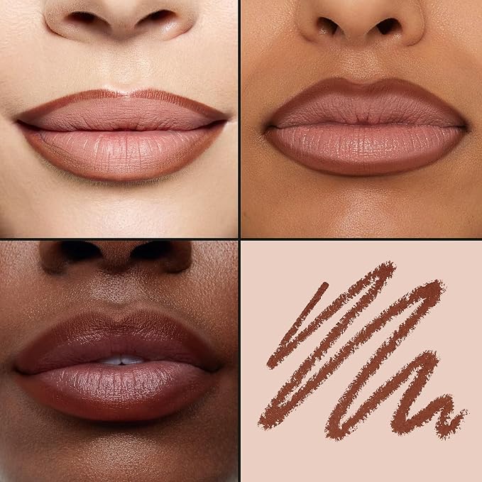 2-in-1 Lip Filler Liner w/Blending Tip, Creamy Matte Lip Pencil for Defining, Shaping & Featherproof Lock, Infused Jojoba Oil & Vitamin E, Vegan & Cruelty-Free, Midnight Mocha