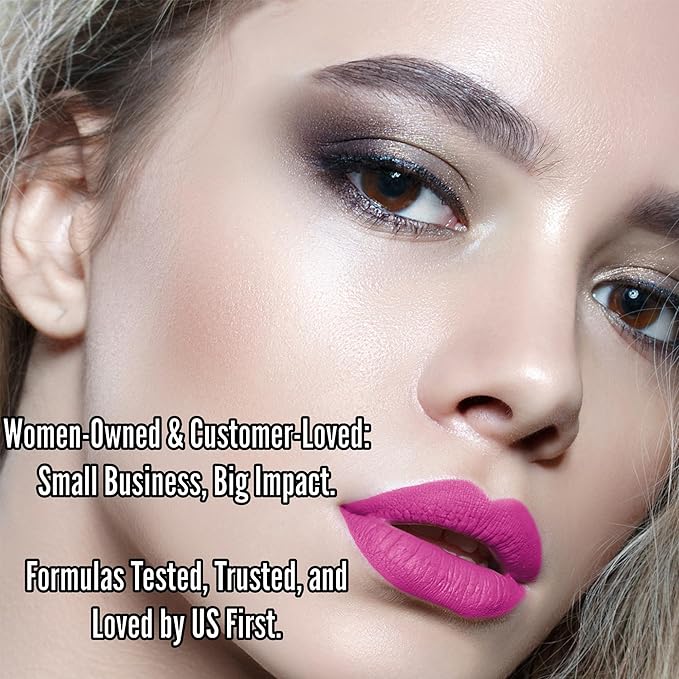 Long Lasting Lipstick with Lip Liner Combo | Waterproof & Transfer-Proof | Comfortable Hydrating with Shea Butter | Bold Pigment Matte Color Lip Stain | Talc-Free & Vegan Product that Performs | Pink