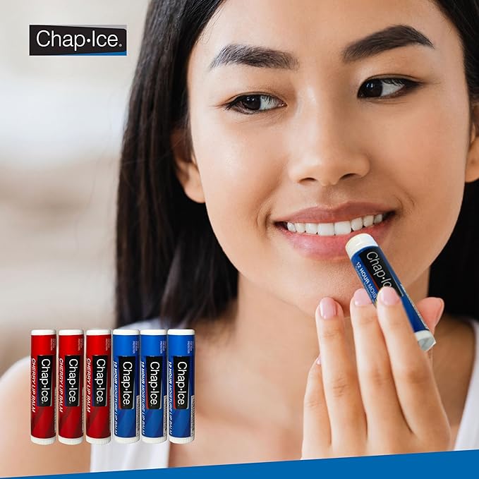 Chap-Ice Full-Stick Traditional Lip Balm with SPF - 6 count (6 Count, Cherry (SPF-4) & Moisture (SPF-15))