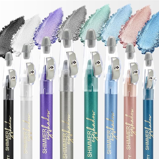 Gray Eyeshadow Stick Makeup, Highlighter Cream Brightener Eye Shadow Pencil, Waterpoof Long Lasting Shimmer Eyeliner, Glitter Primer Palette Crayon