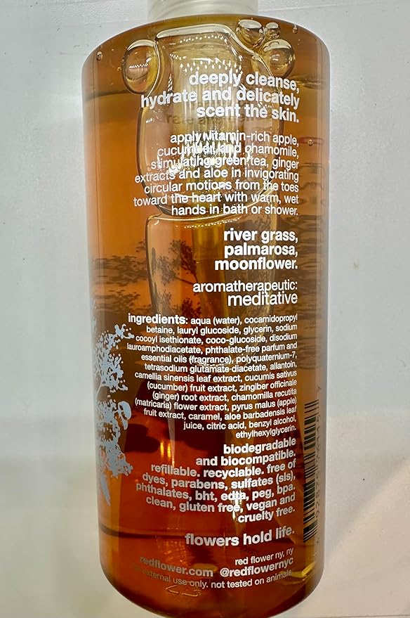 Red Flower Moonflower Purifying Body Wash – Cleanse & Hytdrate Botanical Shower Gel with Organic Fruit & Leaf Extracts for Hydrated, Radiant Skin (10 oz)