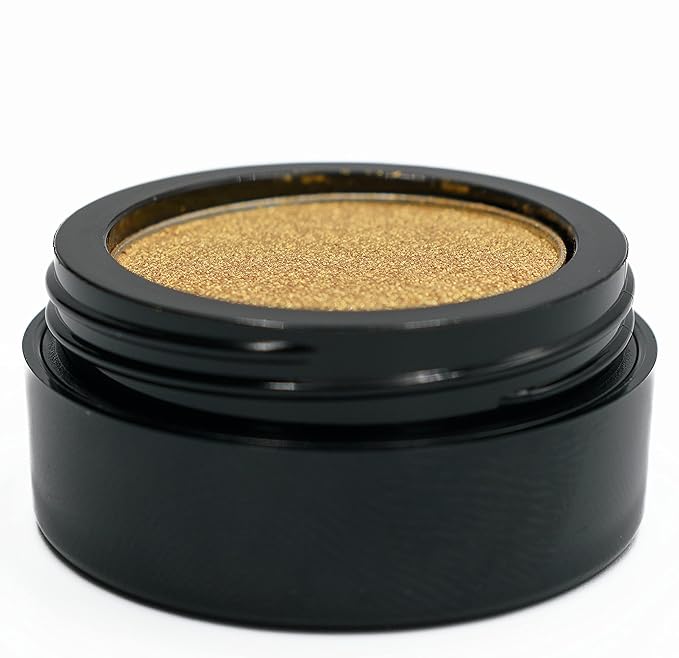 Glamour Bright Yellow Gold Shimmering Metallic Pressed Powder Single Vegan Eyeshadow; Talc, Paraben & Cruelty Free