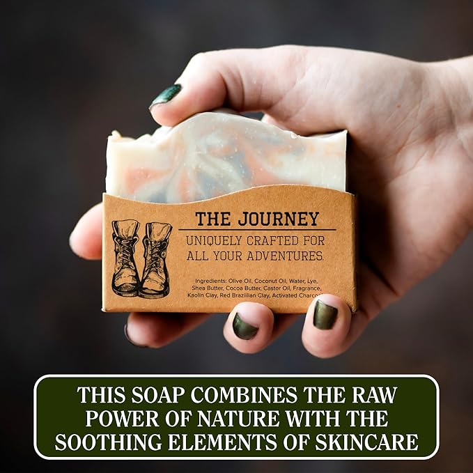 CompassSoap The Journey | Natural Bar Soap for Men & Women | Body & Face Soap Bar for Women and Men | Minimalist & Gentle Lather | Natural Bath Soap, Paraben & Phthalate Free | 5 oz, Pack of 2