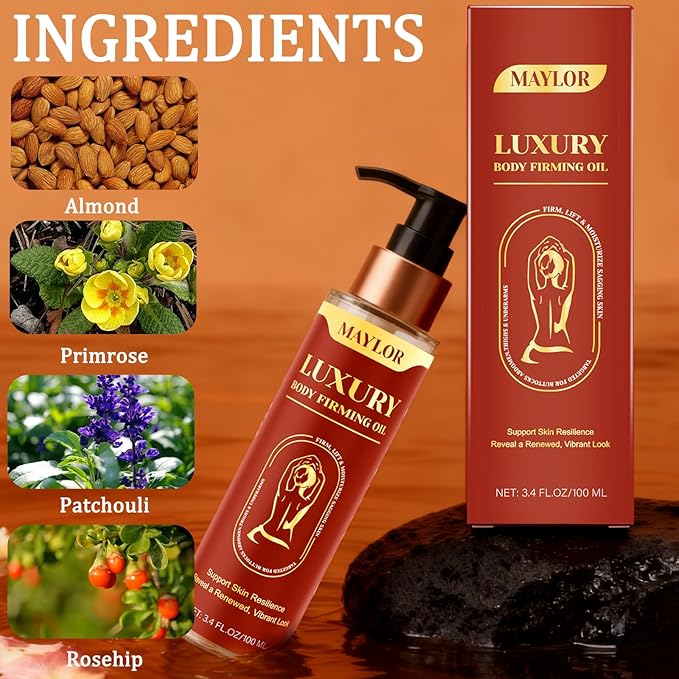 Luxury Body Firming Oil for Hydration & Elasticity, Vitamin E Enriched with Botanical Blends, Lightweight Glow Formula for All Skin Types, Non-Greasy Full Body Treatment (1)