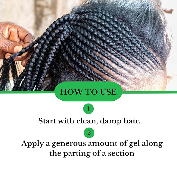 Black Queen Olive Oil Extreme Hold Braid Gel – Perfect Grip for 4C Hair, Braids, Twists, Locs & Edges – Flake-Free, Unscented, Made in USA – 5.6 oz Bonus Size (25% More)