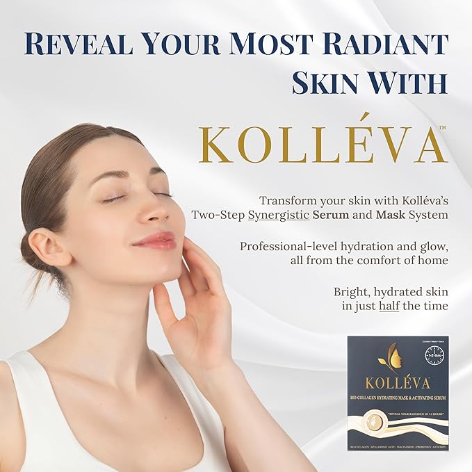 Bio-Colalgen Deep Face Mask - 2-Hour Hydration, 4 Masks + Synergistic serum, U.S. Formulated
