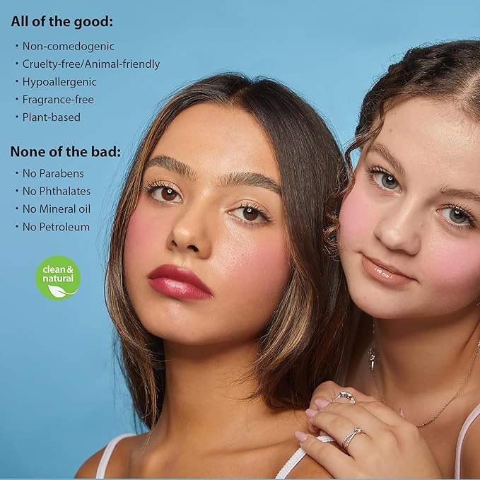 Frilliance Hydrating Cream Blush, Very Berry Glow Tint, Cruelty Free Hypoallergenic for Teens of All Skin Types, 30 ml / 1 fl oz