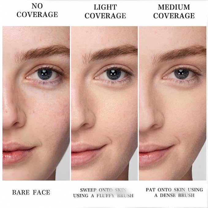 MAEPEOR Baked Setting Powder Brighten Color Correcting Powder Foundation Natural Smooth Lightweight Oil-Control Pressed Foundation (05 Tan)