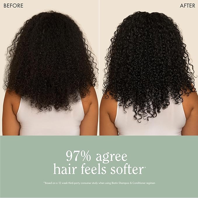 Rizos Curls Biotin Shampoo Gently Cleanse, Strengthen & Nourish Hair with Biotin & Rosemary Oil Reduces Shedding for Fuller, Healthier Hair For all Hair Types Sulfate & Paraben Free