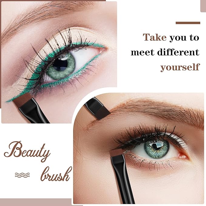 30 Pcs Eyeliner Brush Set Gel Angled Eye Liner Fine Flat Slanted Eyebrow Brushes Thin Makeup Tool for Women Girls Salon Beauty Cosmetic Esthetician Supplies