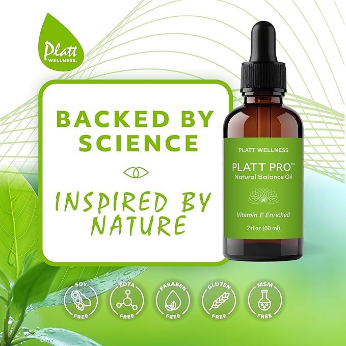 Platt Wellness Platt Pro Natural Balance Oil – 2 oz Bio-Identical USP Progesterone + Vitamin E in MCT Oil Base for Hormonal Balance – Soy-Free, Paraben-Free, Made in USA