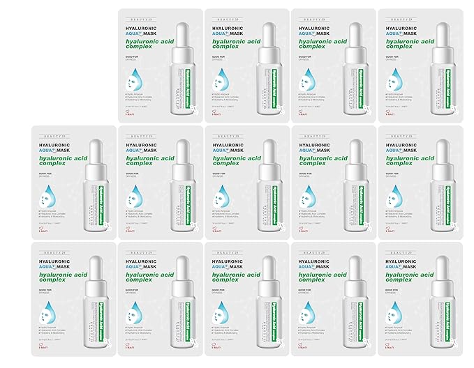 Hyaluronic Aqua Plus Essence Full Face Facial Sheet Mask 14 Sheets Combo - 2 WEEKS SET