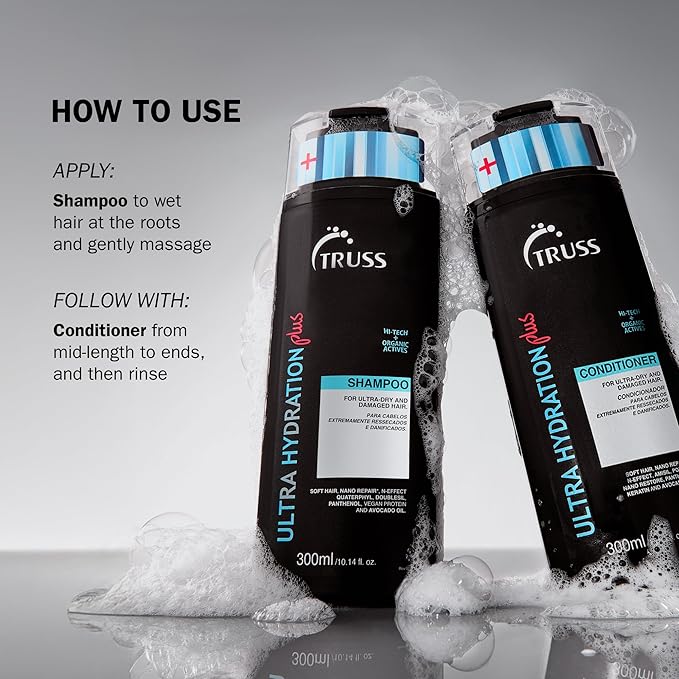 TRUSS Ultra Hydration Plus Hair Conditioner for Women & Men - Hydrating Conditioner for Dry Hair - Intense Repair for Extremely Dry, Damaged Strands - Color Protection & Frizz Control (10.14 oz)