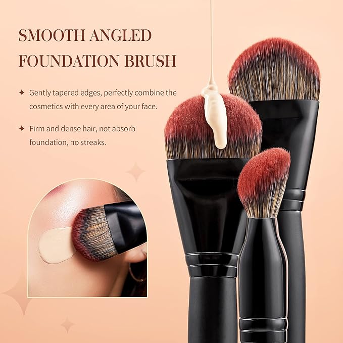 Jessup Makeup Brushes Set Premium Synthetic Powder Foundation Highlight Concealer Eyeshadow Blending Eyebrow Liner Spoolie Brush Set Black 21pcs T271