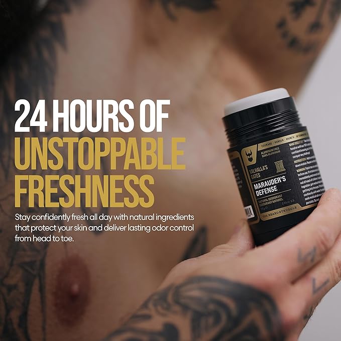 The Beard Struggle Marauder's Defense - Natural Charcoal Infused Deodorant Men, Aluminum Free - Platinum Collection, Surtr's Fury - 2.65 oz
