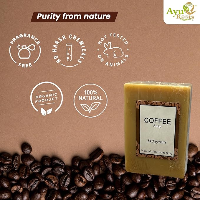 Coffee Soap Bar, | Crafted with Authentic Indian Craftsmanship | 3.88 oz of Naturally Handmade Vegan Soap for Face and Body (1)