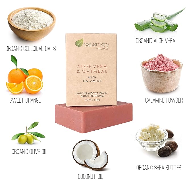 Soap Set - Made with Natural and Organic Ingredients. Gentle Soap. 1 Oatmeal Milk & Honey Soap - 1 Calamine Soap - 1 Dead Sea Mud & Charcoal Soap - 4.5oz Bar