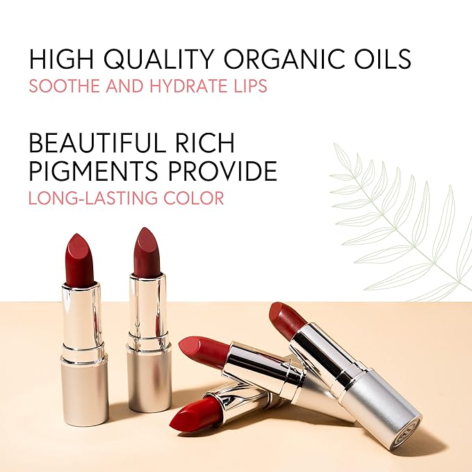 Honeybee Gardens Truly Natural Long Lasting Lipstick, Romance, Medium Neutral Mauve with Red Undertones, Naturally Hydrating & Nourishing, Vegan, Gluten-Free & Cruelty-Free, 0.11 oz / 3 g