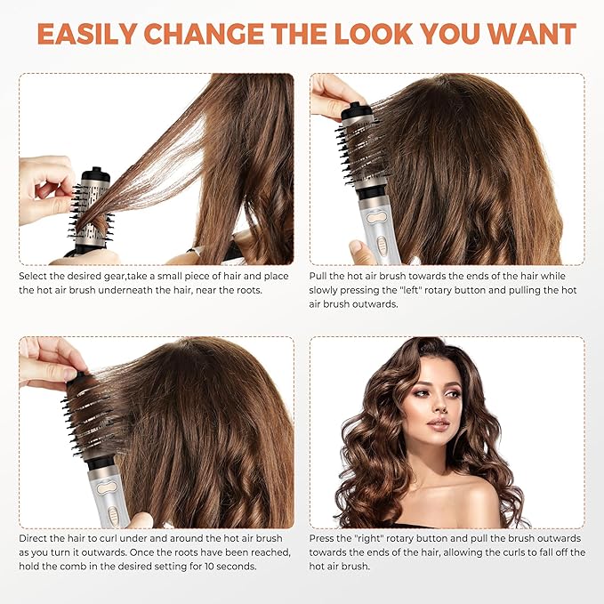3 in 1 Rotating Hair Dryer Brush,
