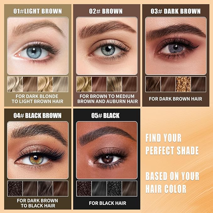 4-Fork Tip Microblading Eyebrow Pen - 2-in-1 Waterproof Eyebrow Pencil, Long-Lasting Natural Hair-Like Brows, Smudge-Proof & Easy to Use (With Tint 03#Dark Brown)