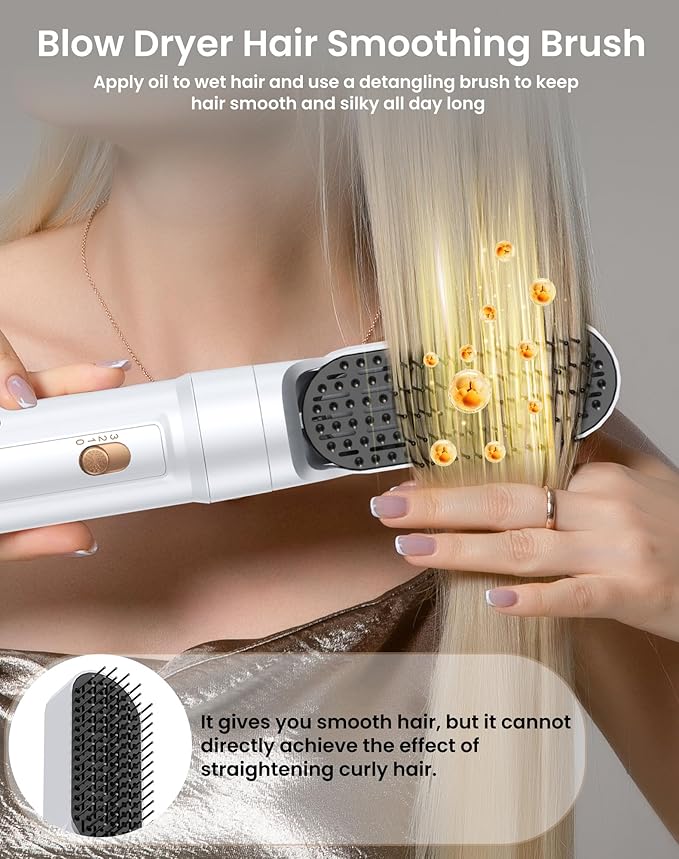 Ukliss Hair Dryer Brush 6 in 1 & Blow Dryer Brush | Controlled Airflow for Effortless Auto-Wrap Curls & Frizz-Free Shine, Salon Styling at Home for All Hair Types with ALCI Plug