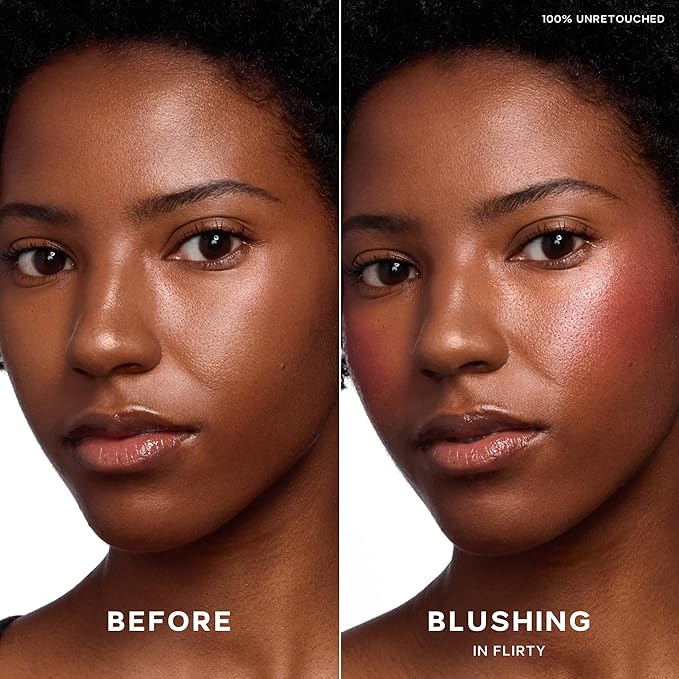 Saie Dewy Glow Duo - Dew Liquid Blush - (.40 oz, Flirty), Glossybounce Lip Gloss-Oil Hybrid (.17 oz, Burst) - Hydrating, Vegan Makeup for Radiant Cheeks & Lips