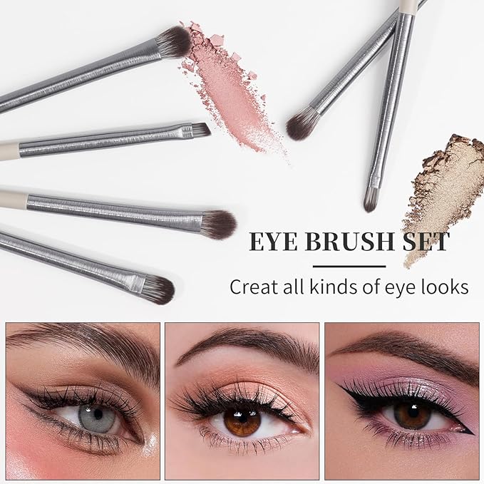 DUcare Makeup Brushes Set Professional 10pcs, Foundation Blush Face Contour Powder Brush Eyeshadow Eyeliner Eyebrow Lip Liquid Cream Blending Make up Brush Kit, Synthetic Essential